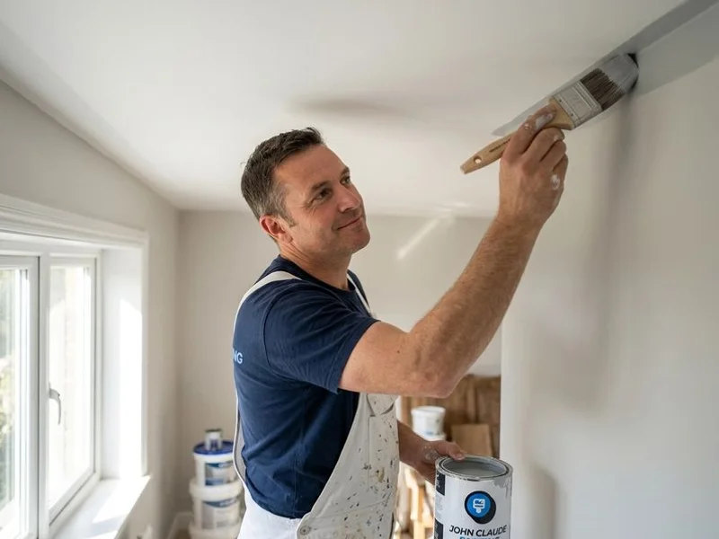 Cut-in work at ceiling line