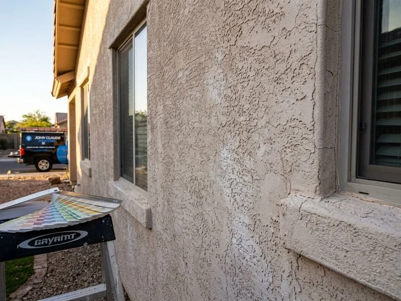 Phoenix exterior before repaint with chalking and fading