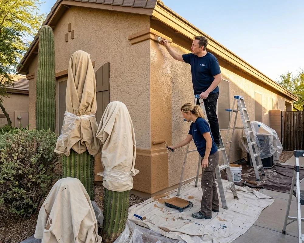 John Claude Painting crew in action