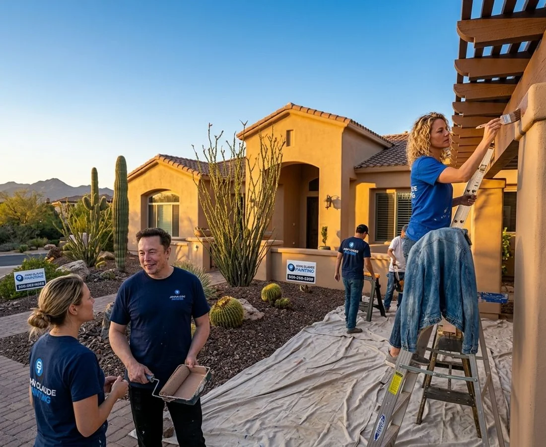 Phoenix desert home exterior freshly painted by John Claude Painting crew