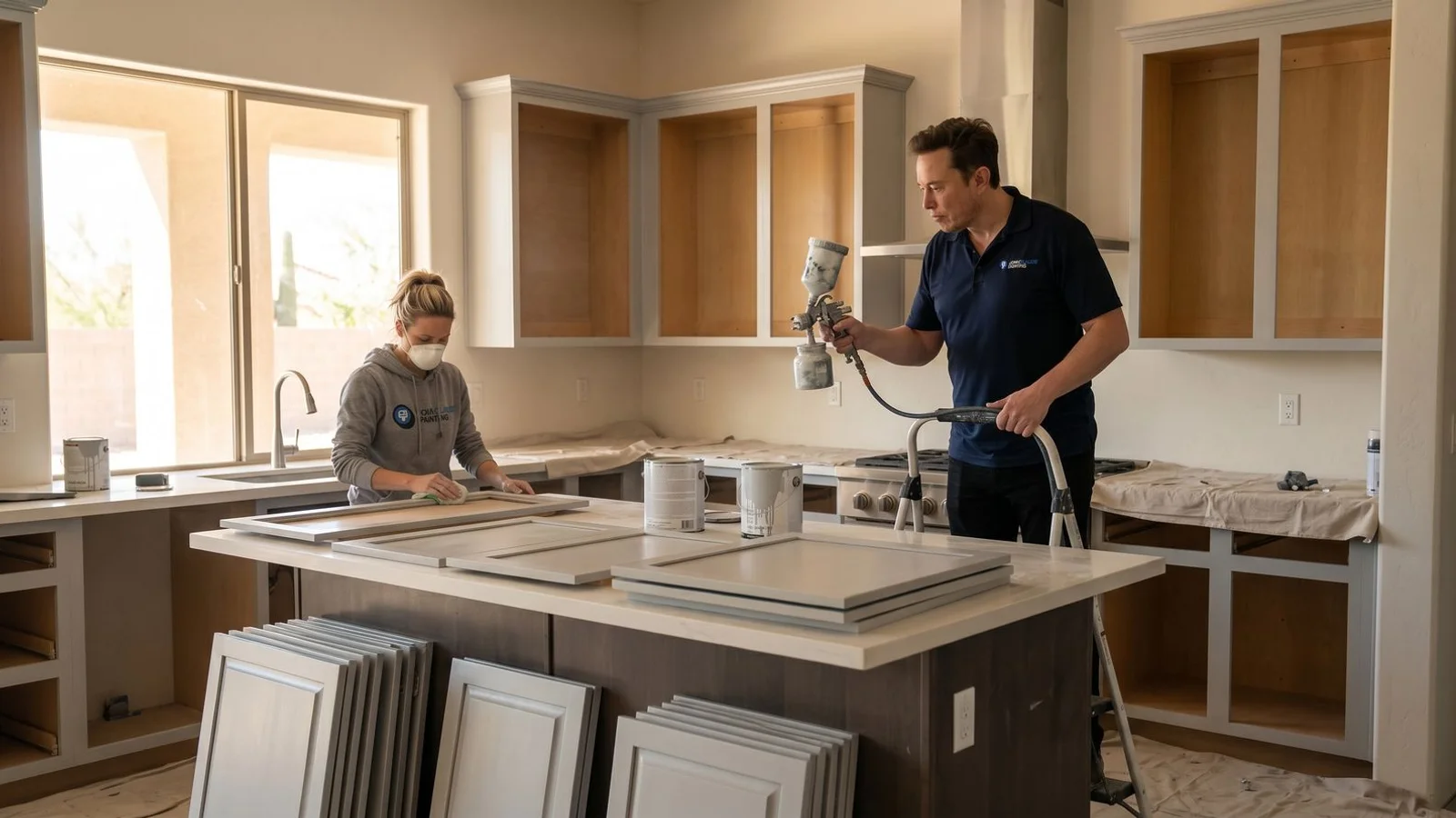 Phoenix kitchen mid-cabinet repaint