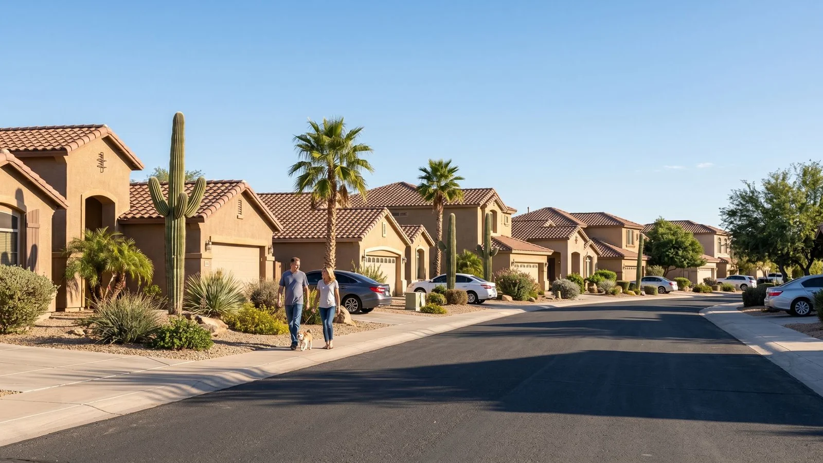 Phoenix master-planned community with coordinated stucco palettes
